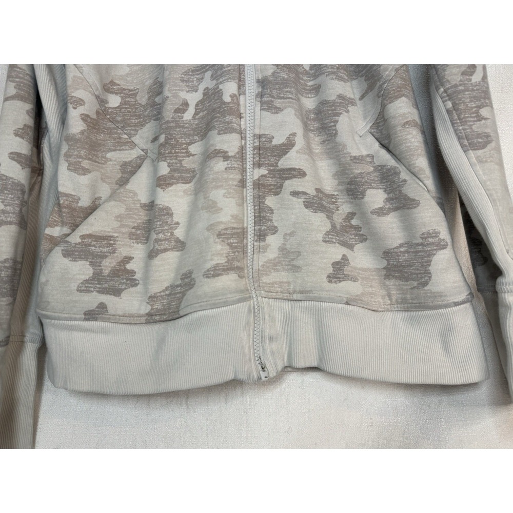Women's Size Medium Athleta Jacket Tan Camo Hooded Zip up - Picture 3 of 9
